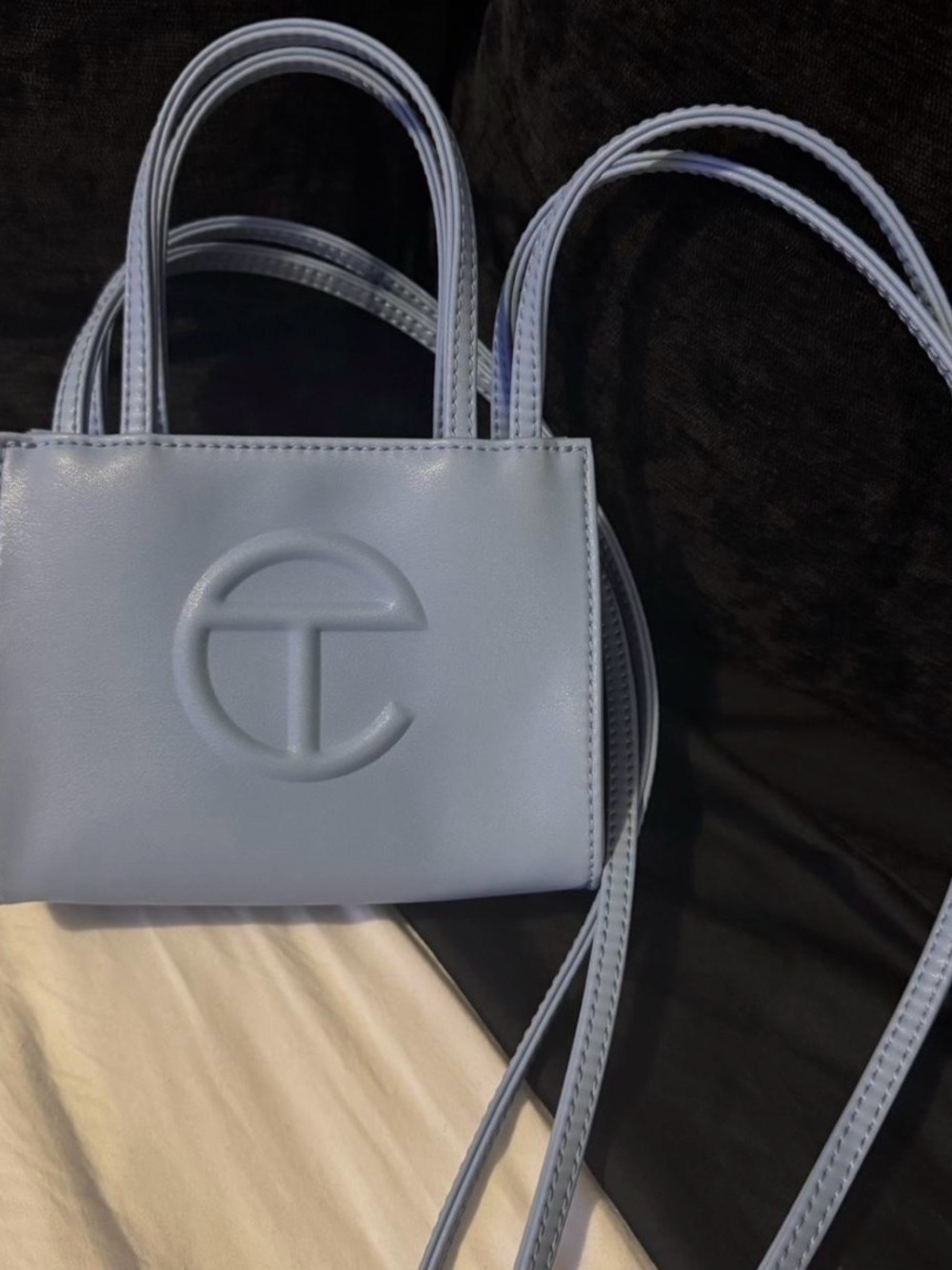 Telfar Powder Blue Embossed Logo Mini Tote